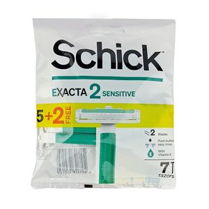 Schick Exacta 2 Sensitive razor with Vitamin E 5 Razors (Free 2 pcs)